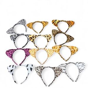 Animal Print Costume Headband Ears Set (12 pc)